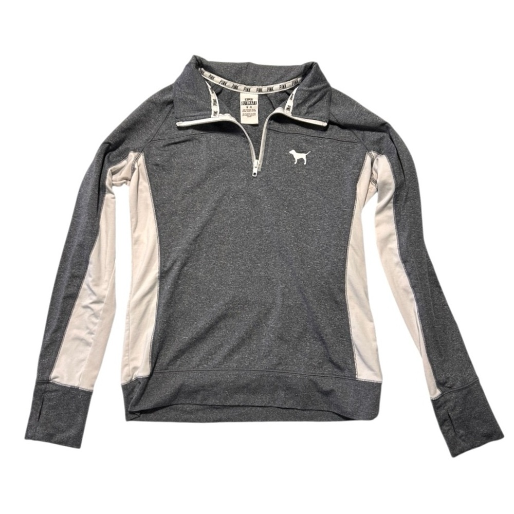 PINK Victoria Secrets Ultimate Quarter Zip Colorblock Sweatshirt
